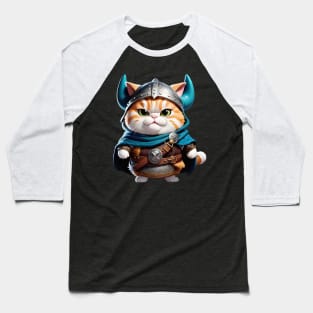 Cute Viking warrior cat Baseball T-Shirt